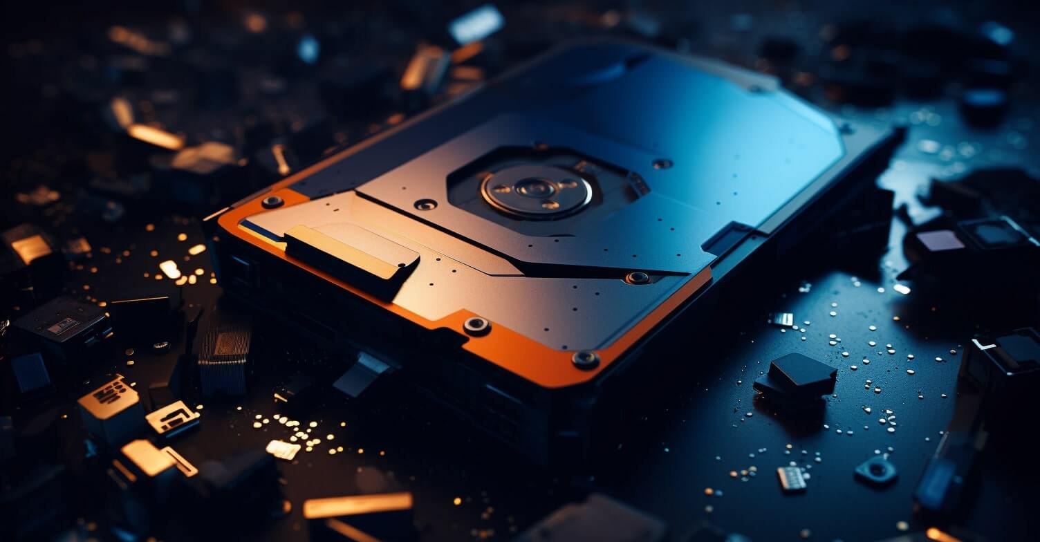 Dusty fragmented hard drive