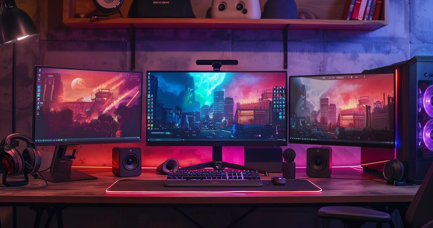 Gaming Setup with PLS and IPS Monitors